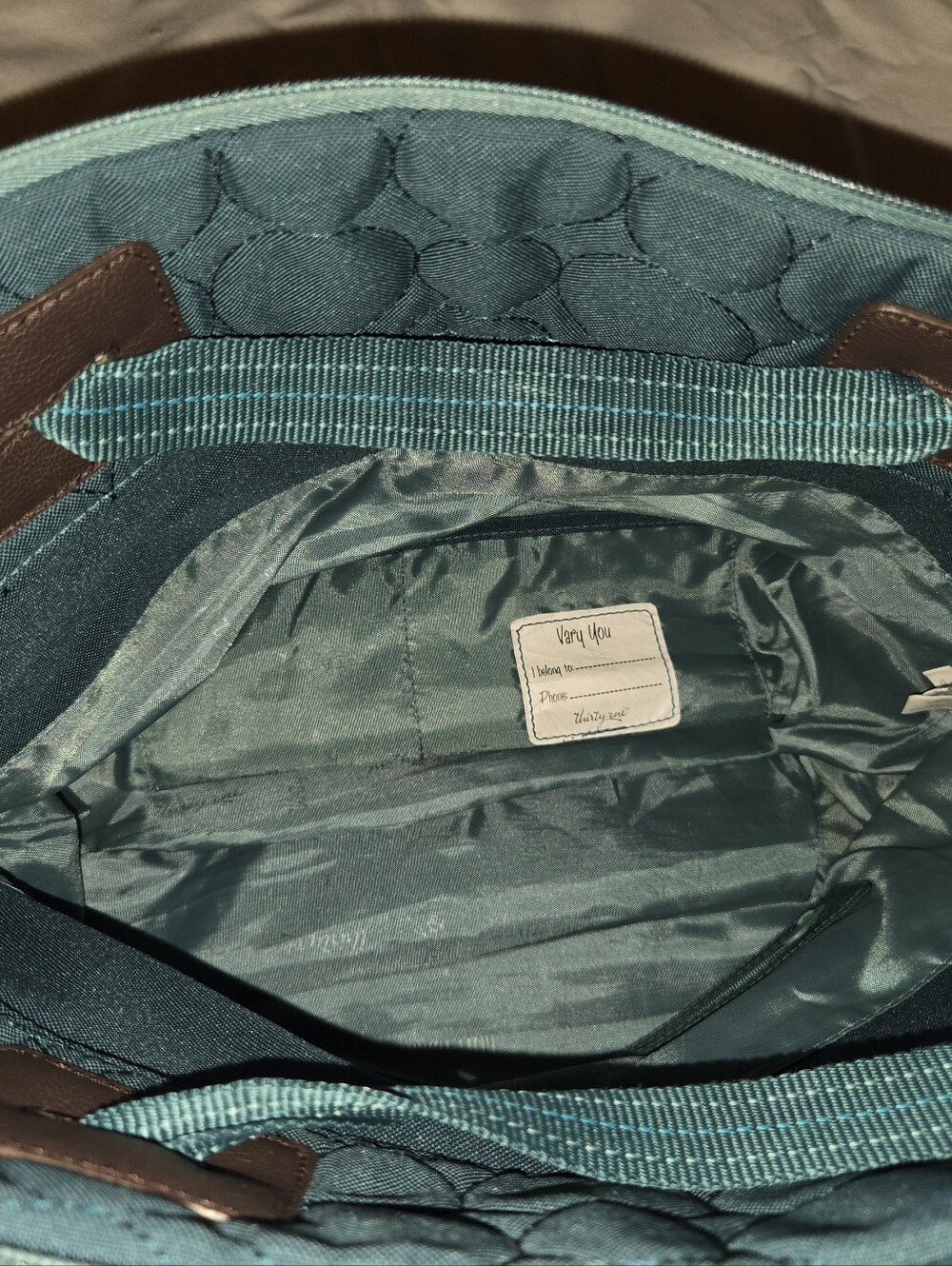 Thirty-One Dark Teal Quilted Shoulder Bag - Picture 4 of 5